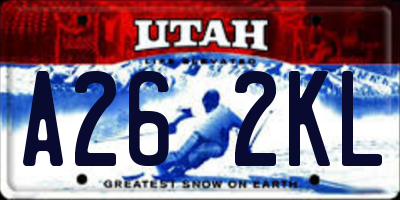 UT license plate A262KL