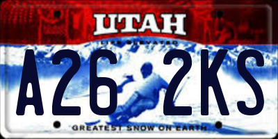 UT license plate A262KS