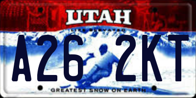 UT license plate A262KT