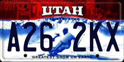 UT license plate A262KX