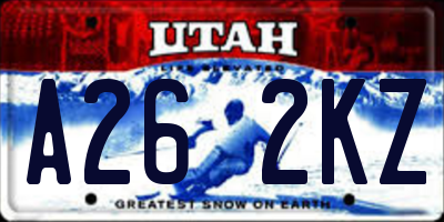 UT license plate A262KZ