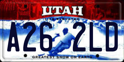 UT license plate A262LD