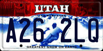UT license plate A262LQ