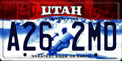 UT license plate A262MD