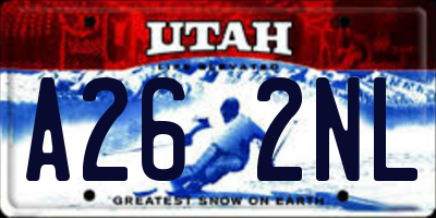UT license plate A262NL