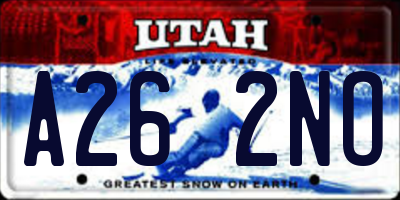 UT license plate A262NO