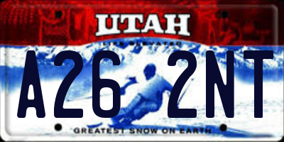 UT license plate A262NT