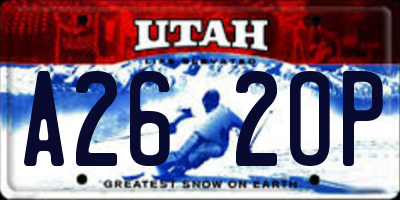 UT license plate A262OP