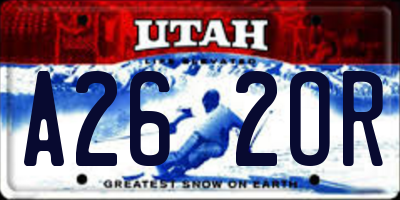 UT license plate A262OR