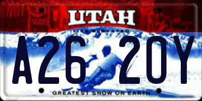 UT license plate A262OY