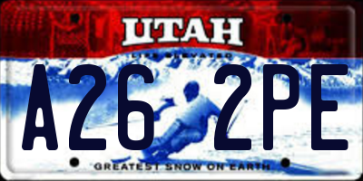 UT license plate A262PE