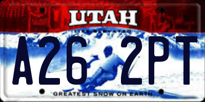 UT license plate A262PT