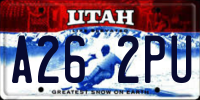 UT license plate A262PU