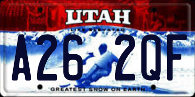 UT license plate A262QF