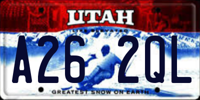 UT license plate A262QL