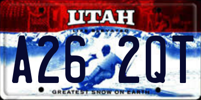 UT license plate A262QT
