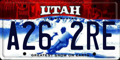 UT license plate A262RE