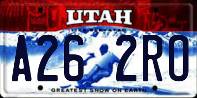 UT license plate A262RO