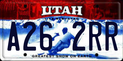 UT license plate A262RR
