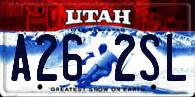 UT license plate A262SL