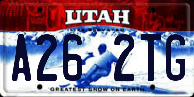 UT license plate A262TG