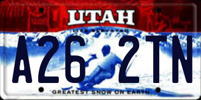 UT license plate A262TN