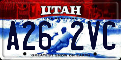UT license plate A262VC