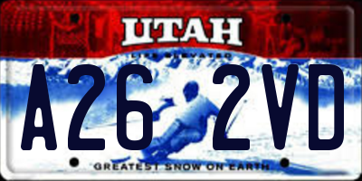 UT license plate A262VD