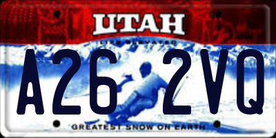 UT license plate A262VQ