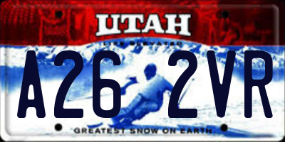 UT license plate A262VR