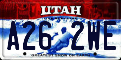 UT license plate A262WE