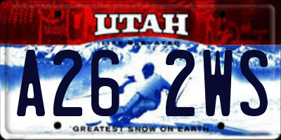 UT license plate A262WS