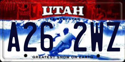 UT license plate A262WZ