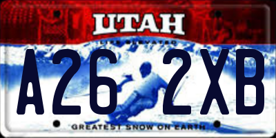 UT license plate A262XB