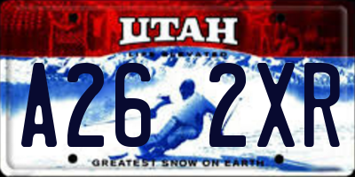 UT license plate A262XR