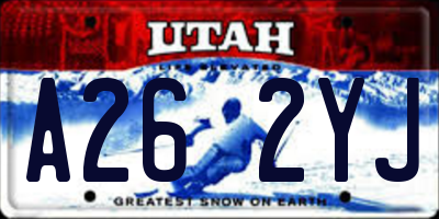 UT license plate A262YJ