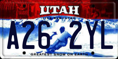 UT license plate A262YL