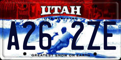 UT license plate A262ZE