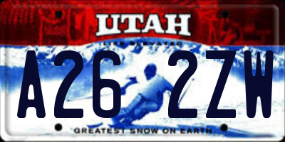 UT license plate A262ZW