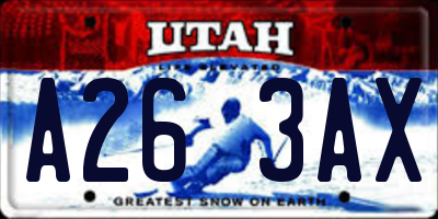 UT license plate A263AX