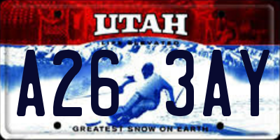 UT license plate A263AY