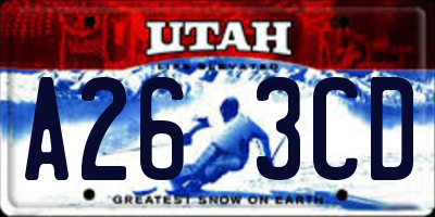 UT license plate A263CD