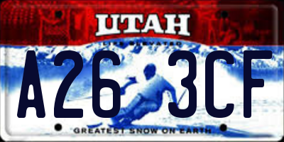 UT license plate A263CF