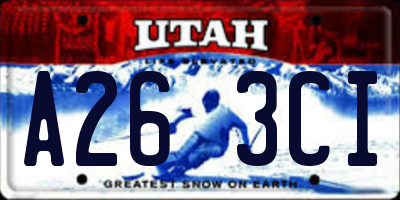 UT license plate A263CI
