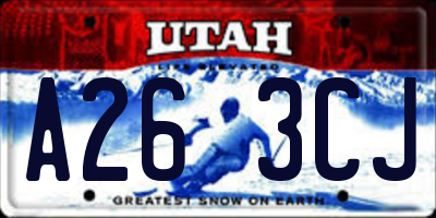 UT license plate A263CJ