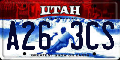 UT license plate A263CS