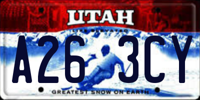 UT license plate A263CY