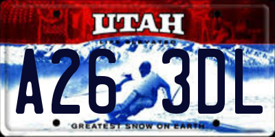 UT license plate A263DL