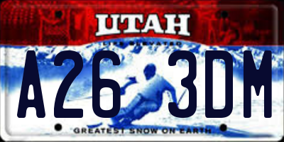 UT license plate A263DM