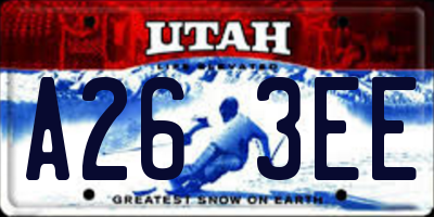 UT license plate A263EE